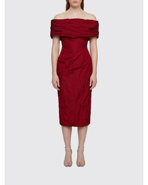 Magda Butrym Red Cotton Midi Dress