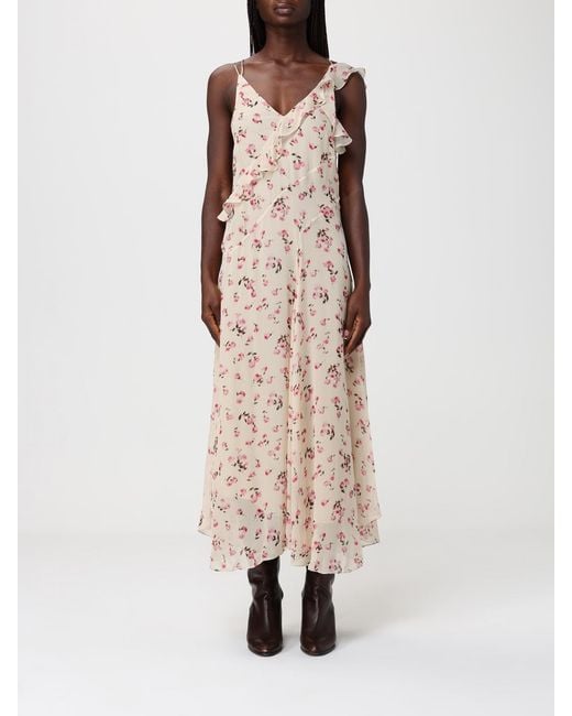 Isabel Marant Natural Floral Viscose Dress