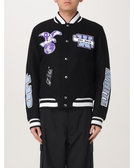 Chaqueta Bómber Con Parche Del Logo Off-White c/o Virgil Abloh de hombre de color Black