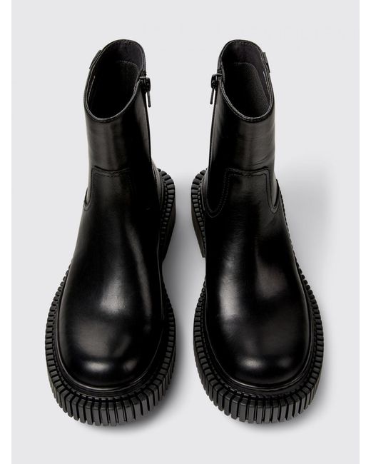 Camper Black Pix Berlin Leather Ankle Boots