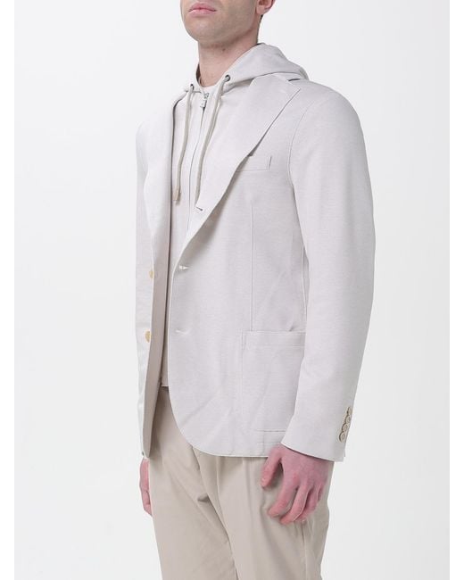 Eleventy Gray Single-Breasted Piqué Jersey Blazer for men