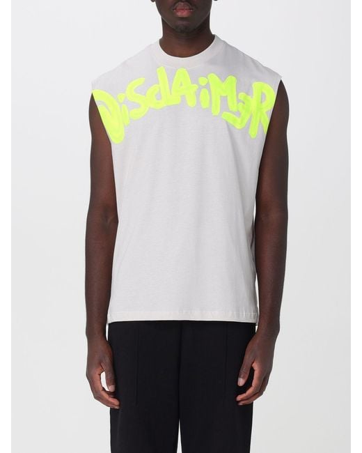 DISCLAIMER Black Cotton Tank Top With Logo for men