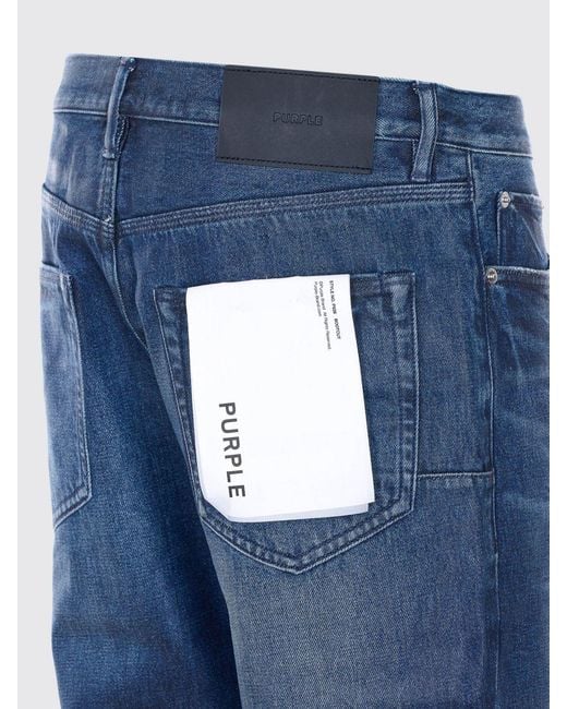 Purple Blue Flared Wide Leg Jeans for men
