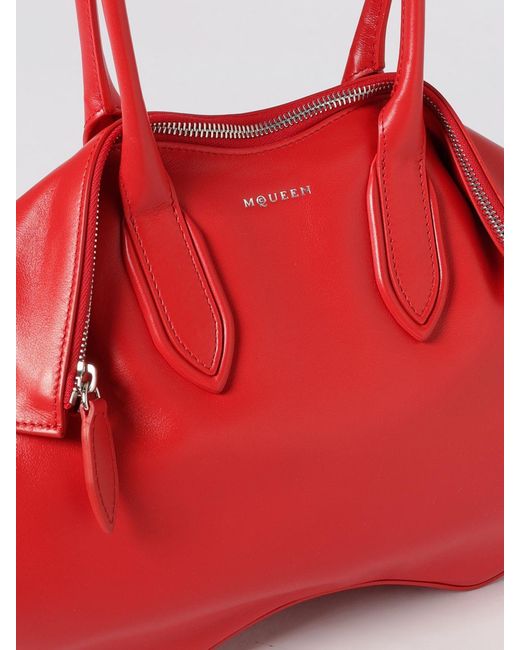 McQueen Red Calf Leather Shoulder Bag