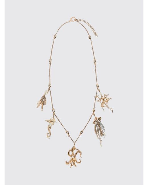 Weekend by Maxmara White Metal Necklace With Rhinestones And Pearls for men