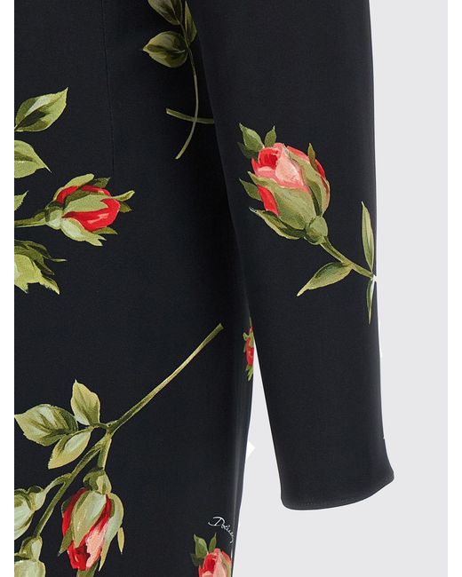 Dolce & Gabbana Black Dolce &Amp Gabbana Bouquet Print Sheath Dress