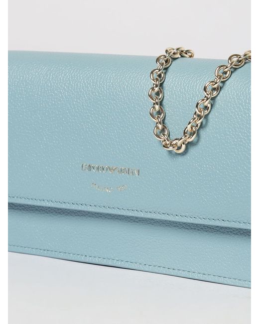Emporio Armani Blue Grained Leather Bag