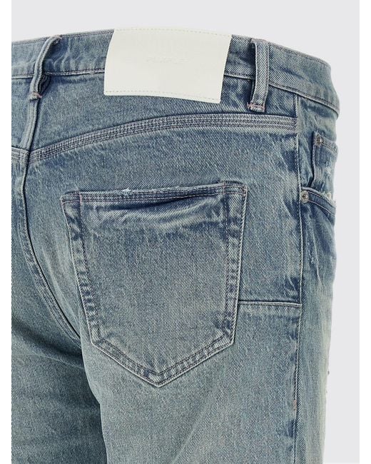 Purple Blue Distressed Skinny Fit Mid-Rise Denim Jeans for men