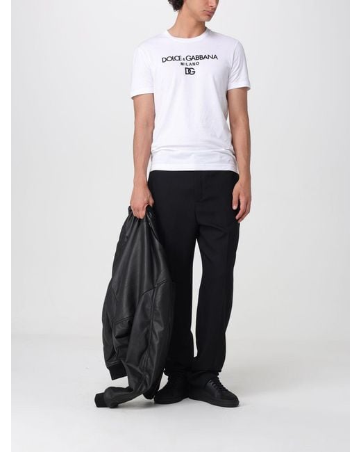 Dolce & Gabbana White Dolce &Amp Gabbana Cotton T-Shirt With Logo for men