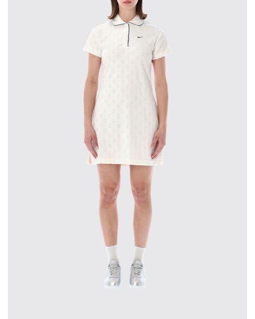 Nike White Short-Sleeved Polo Mini Dress