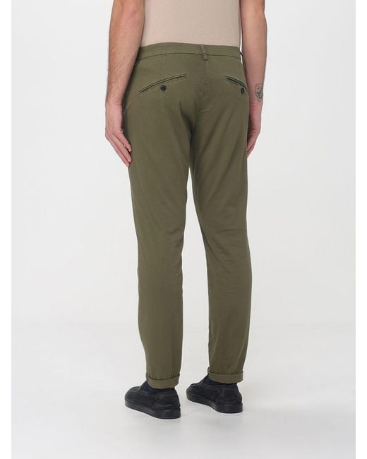 Mason's Green Cotton And Wool Blend Chino Trousers for men