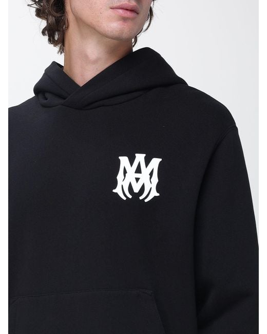 Amiri Blue Contrast Logo Cotton Hoodie for men