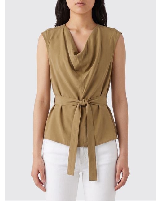 Alysi Green Lyocell Sleeveless Blouse