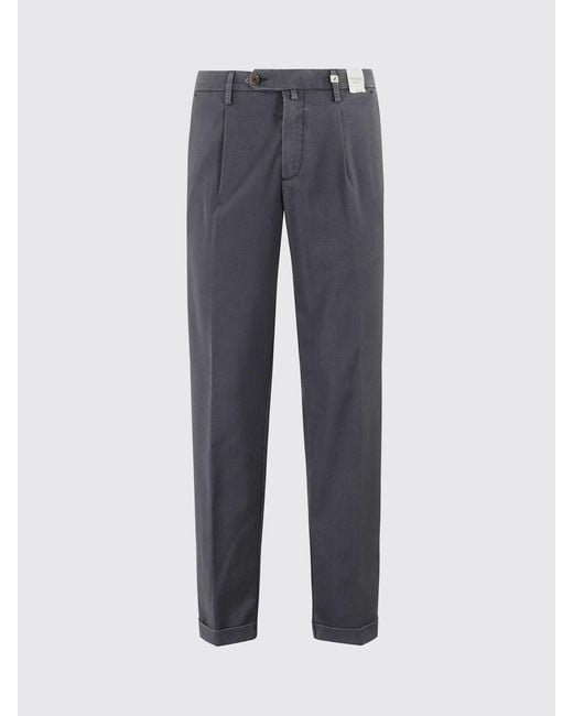 Myths Blue Slim Fit Wool Fresco Trousers for men