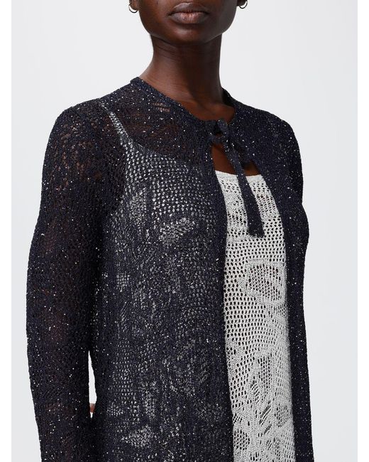 Fabiana Filippi Blue Long Openwork Cardigan