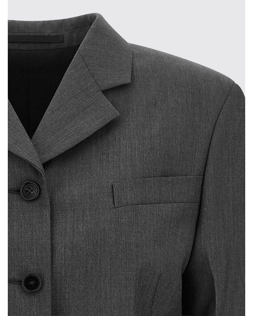 Jil Sander Gray Single-Breasted Slim Fit Cropped Blazer