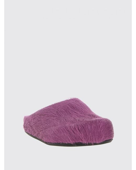 Marni Sabots Aus Pelz in Purple für Herren