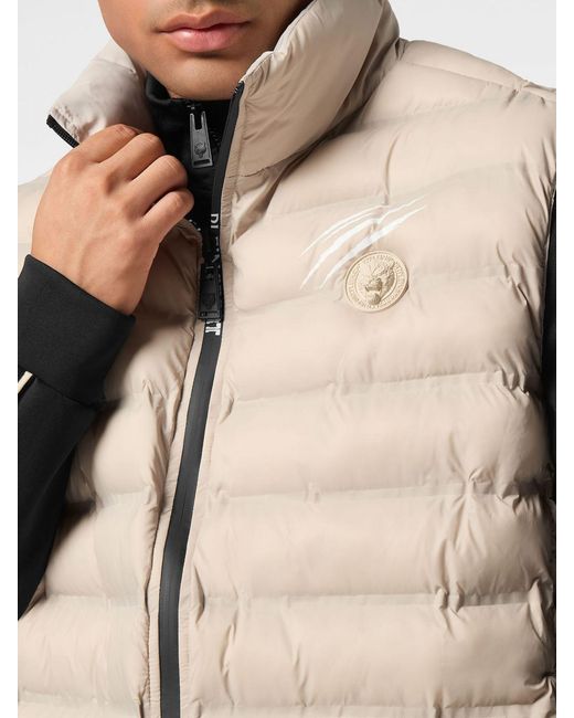 Philipp Plein Natural Padded Quilted Nylon Vest for men