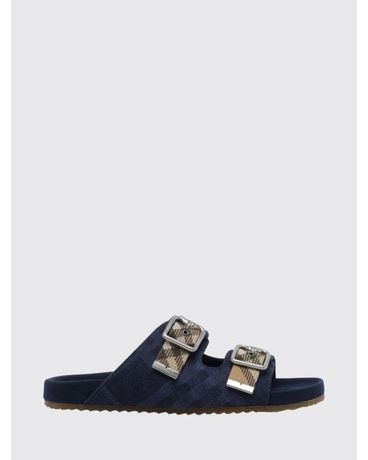 Burberry White Check Embossed Suede Urchin Sandal for men