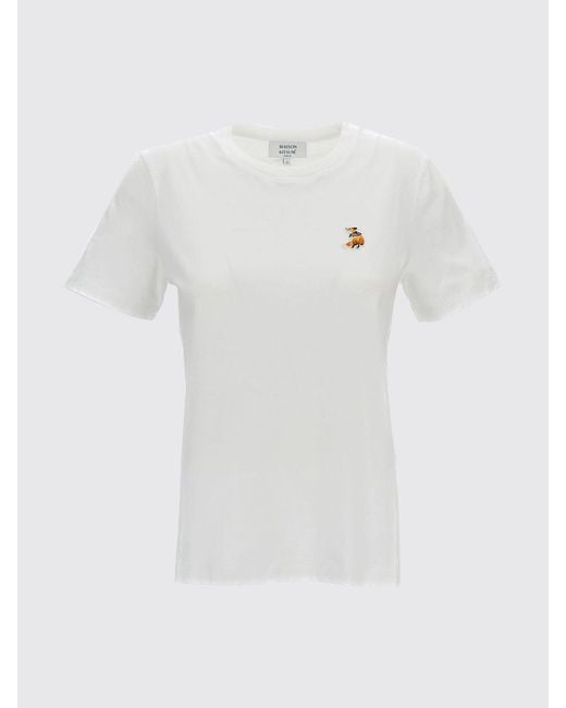 Maison Kitsuné White Maison KitsunÉ Cotton Logo T-Shirts