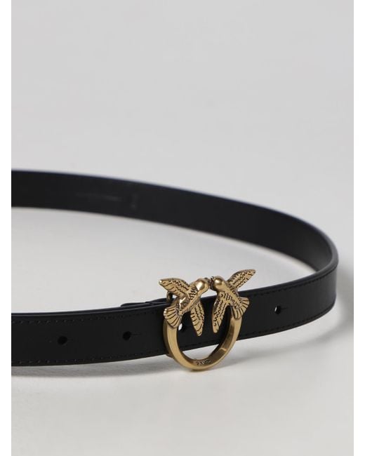Pinko White Love Berry Leather Belt
