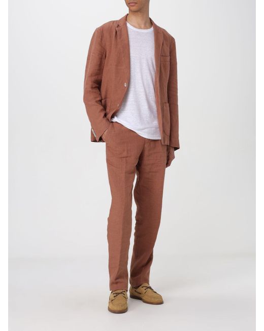 Pantalon 120% Lino pour homme en coloris Brown