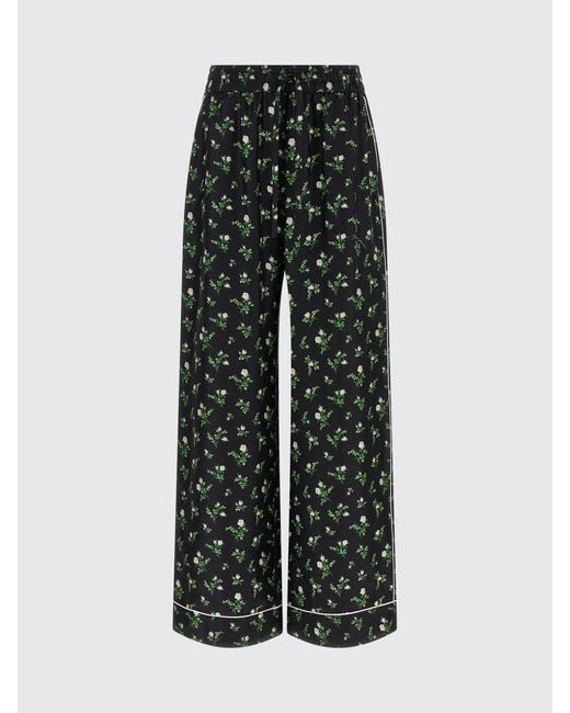 Dolce & Gabbana Black Dolce &Amp Gabbana Floral Print Satin Palazzo Trousers