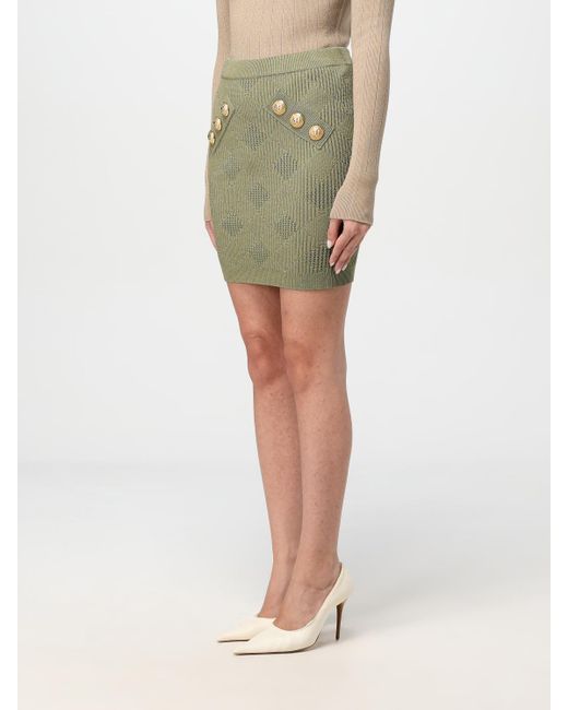 Balmain Green Openwork Strickrock