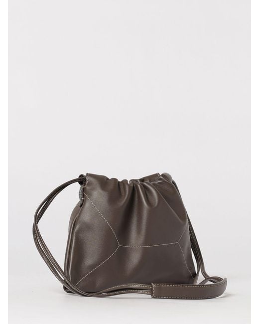 Brunello Cucinelli Brown Smooth Calfskin Bucket Bag