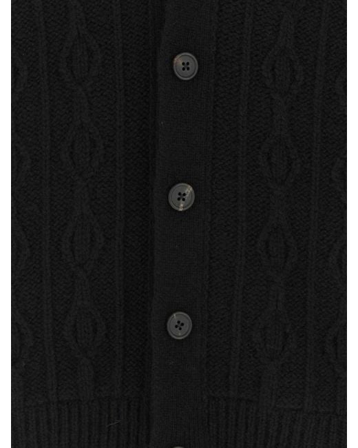 The Row Blue V-Neck Pure Cashmere Cardigan With Button Closure for men