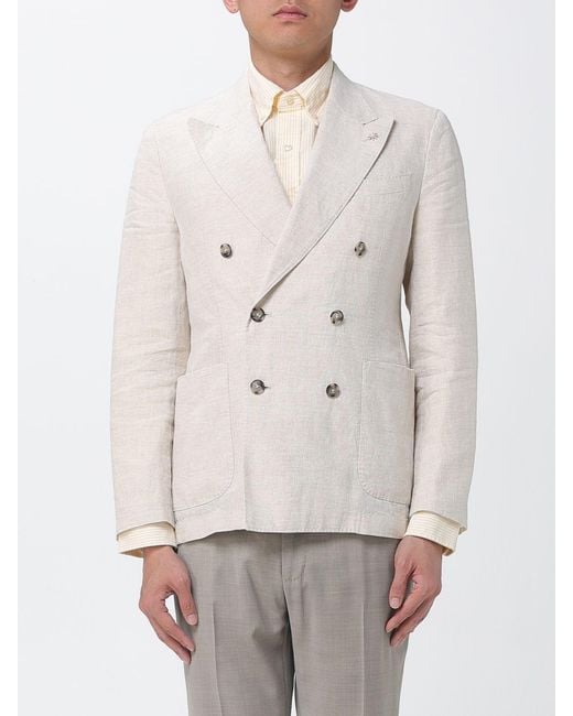 Manuel Ritz Gray Single-Breasted Linen Blazer for men