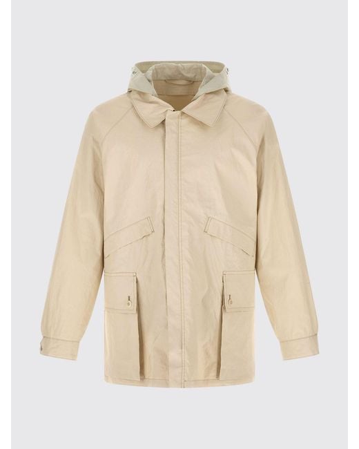 Lemaire Natural Hooded Lightweight Waxed Linen Jacket With Concealed Zip for men