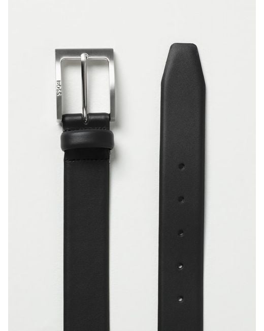 Boss Black Leather Belt for men