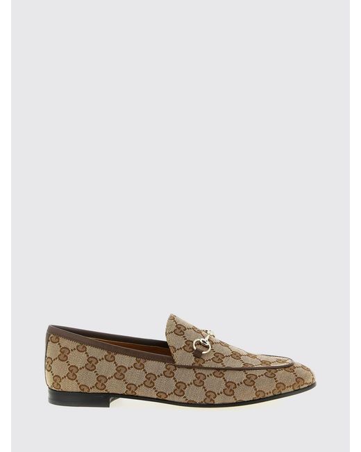 Gucci Natural Gg Jacquard Monogram Canvas Jordaan Loafers