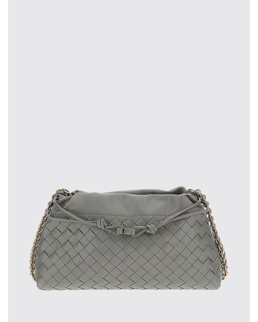 Bottega Veneta Gray Dustbag Notte Woven Nappa Clutch