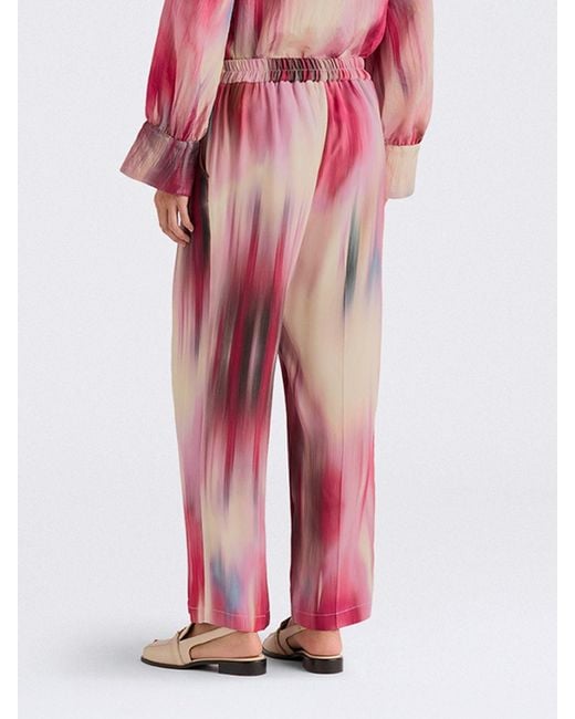 Momoní Pink MomonÌ Printed Viscose Palazzo Trousers