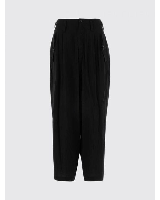 Y's Yohji Yamamoto Black High-Waisted Wide-Leg Trousers