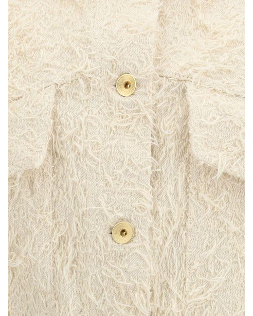 Brunello Cucinelli Natural Fuzzy Denim Jacket