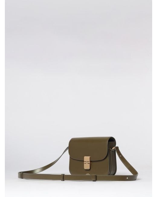 A.P.C. Gray Grace Small Leather Bag