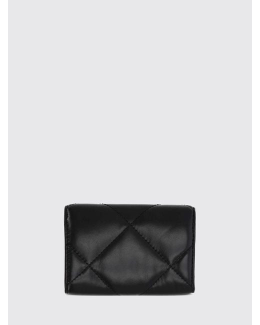 Tory Burch Black Kira Quilted Leather Card Holder With Double T Logo