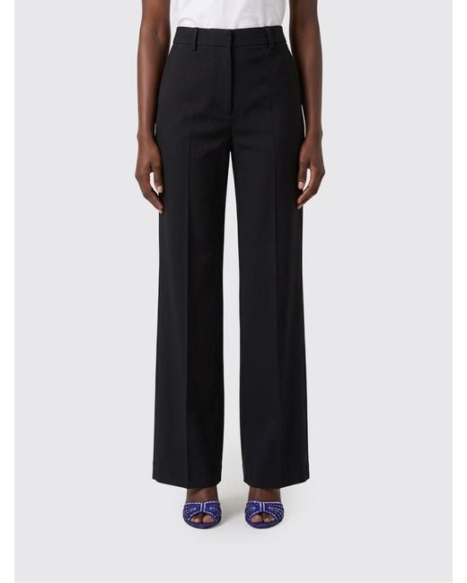 PT Torino Black Viscose Palazzo Trousers
