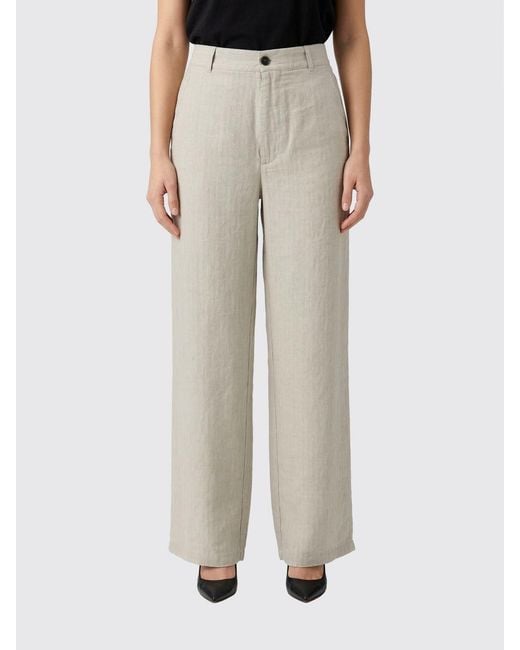 Barena White Wide-Leg Linen Blend Trousers
