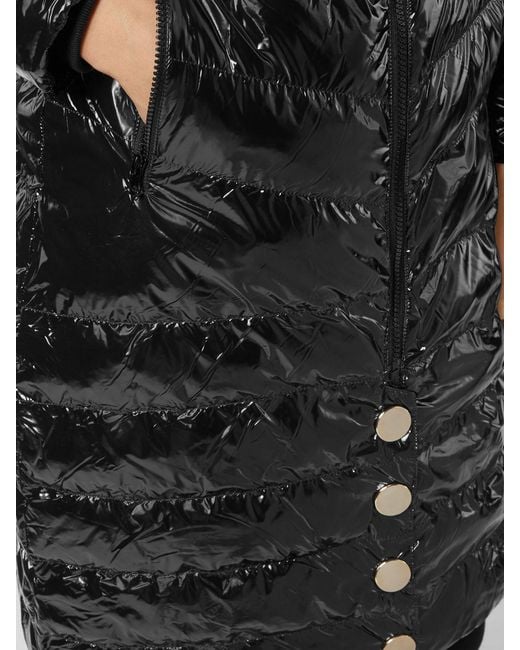 Philipp Plein Black Slim Fit Knee-Length Down Jacket