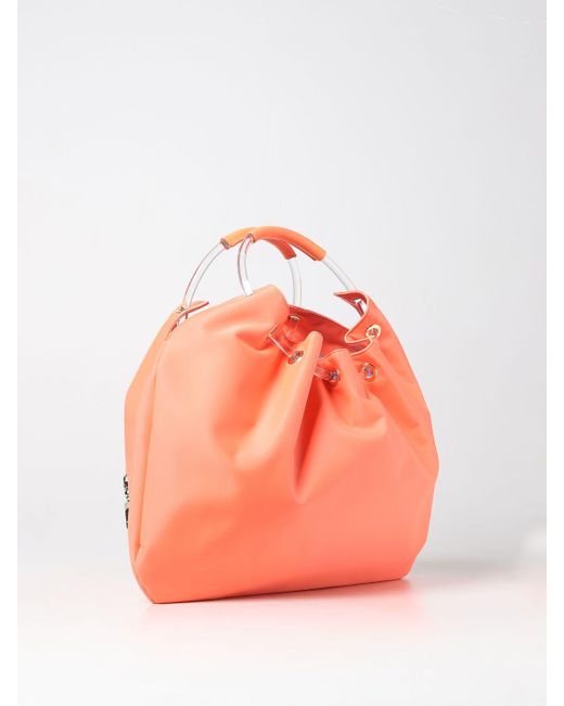 Patrizia Pepe Orange Leather Top-Handle Shoulder Bag