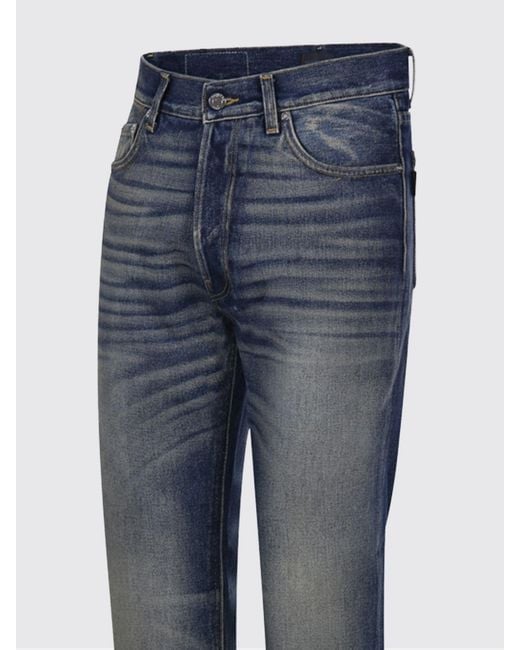 Haikure Blue Straight Fit Five-Pocket Cotton Denim Jeans for men