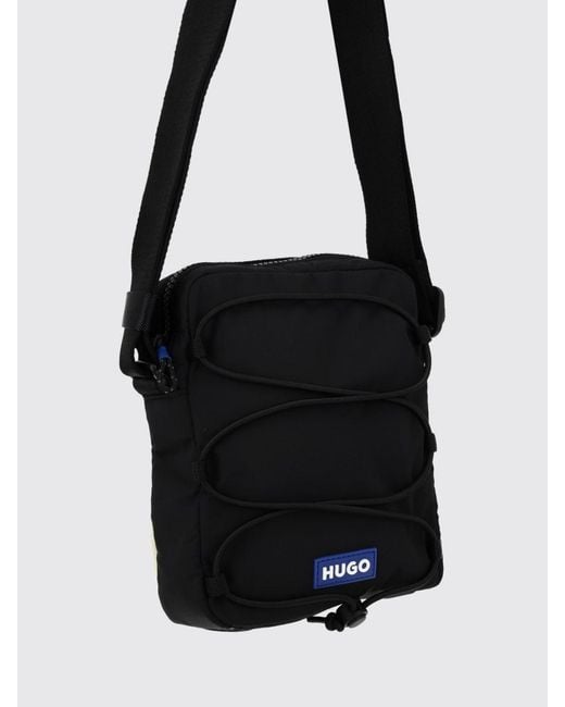 HUGO Black Vytal Recycled Nylon Crossbody Bag With Zip Closure And Applied Logo for men