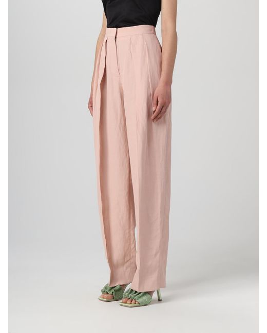Stella McCartney Pink Pants In Viscose Blend