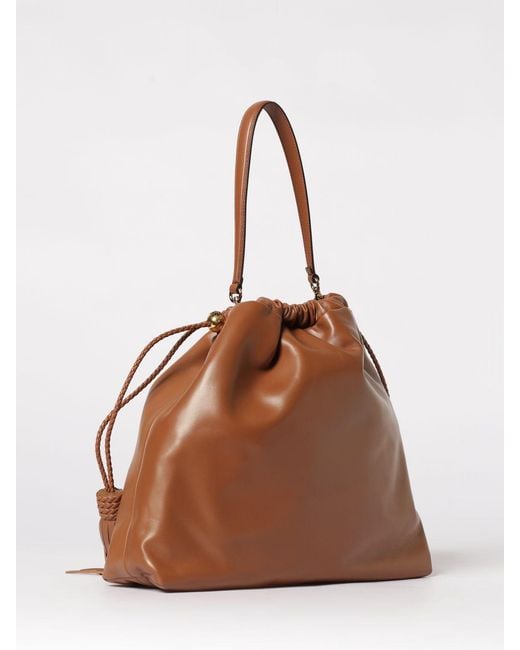 Etro Brown Kalispera Large Leather Shoulder Bag With Tassels