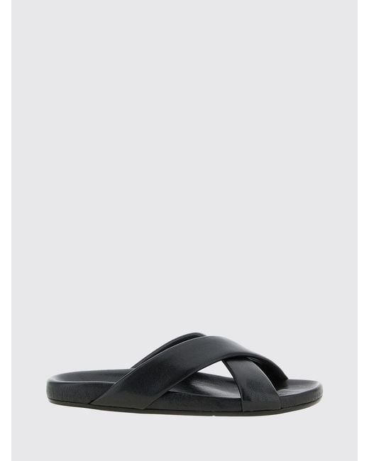 Saint Laurent Black Nichols Leather Sandals for men