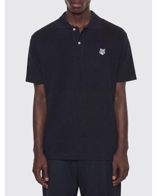 Maison Kitsuné Blue Maison Kitsun&Eacute Cotton Polo Shirt With Logo for men